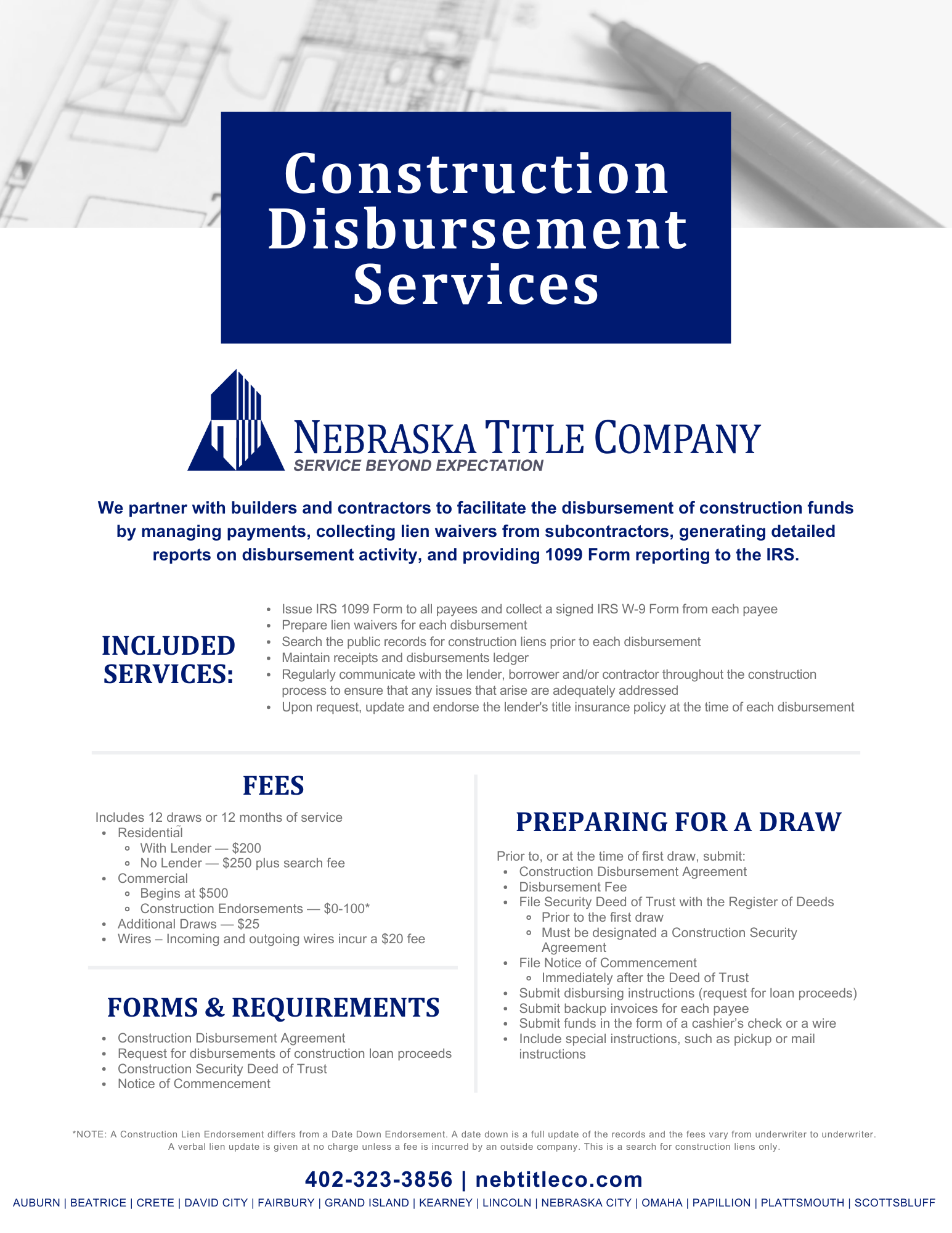 Construction Disbursement Services Flyer